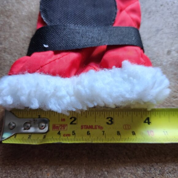 Fashion Pet Dog Rain Snow Boots Santa Paws Red with Faux Fur Trim Size Medium - Picture 7 of 8